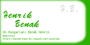 henrik benak business card
